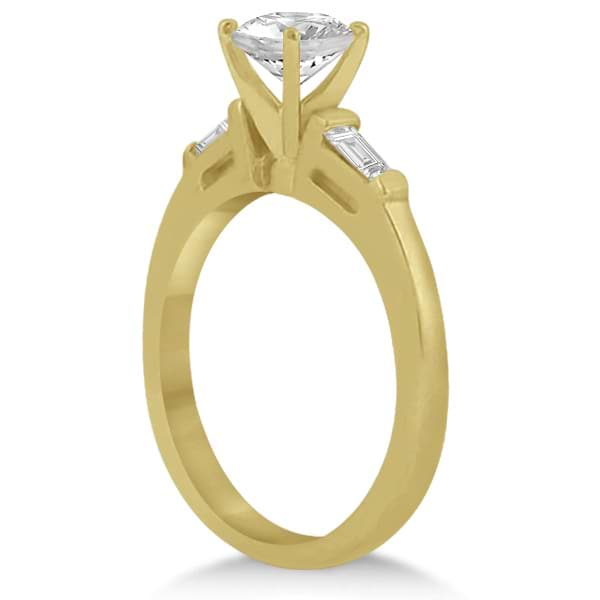 Diamond Baguette Engagement Ring & Wedding Band Set 18K Yellow Gold (0.60ct)