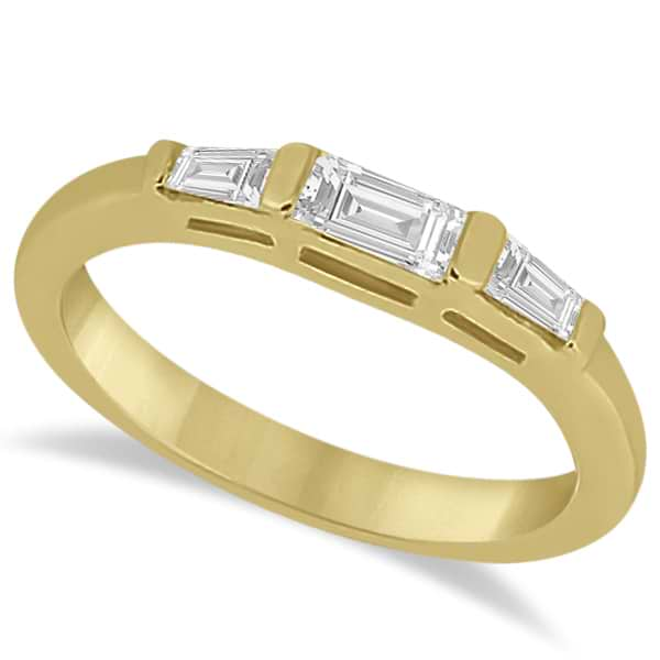 Diamond Baguette Engagement Ring & Wedding Band Set 18K Yellow Gold (0.60ct)