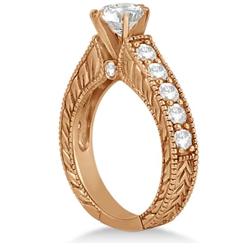Antique Diamond Wedding & Engagement Ring Set 18k Rose Gold (3.15ct)