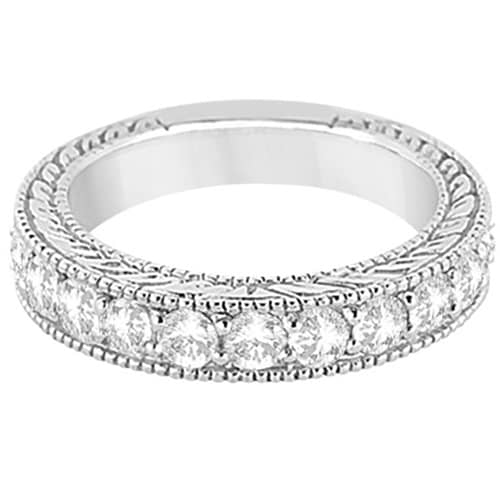 Antique Diamond Engagement Wedding Ring Band 14k White Gold (1.10ct)