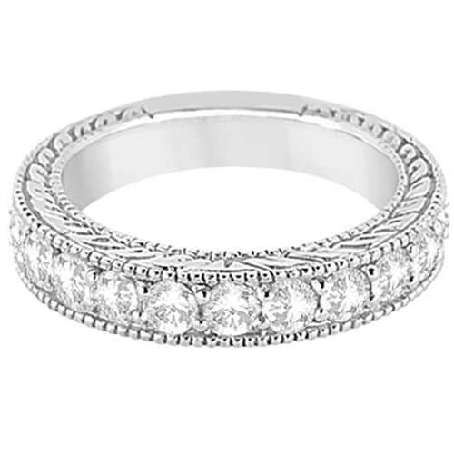 Antique Diamond Engagement Wedding Ring Band 18k White Gold (1.10ct)