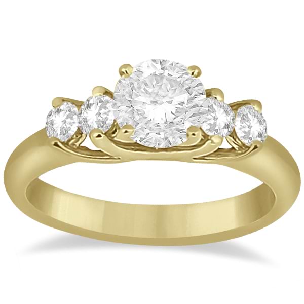 Five Stone Diamond Engagement Ring For Women 14k Yellow Gold (0.40ct)