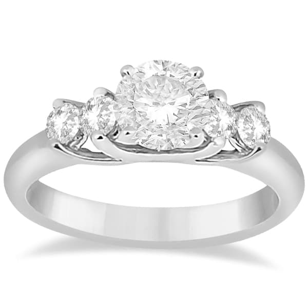 Five Stone Diamond Engagement Ring For Women 18k White Gold (0.40ct)