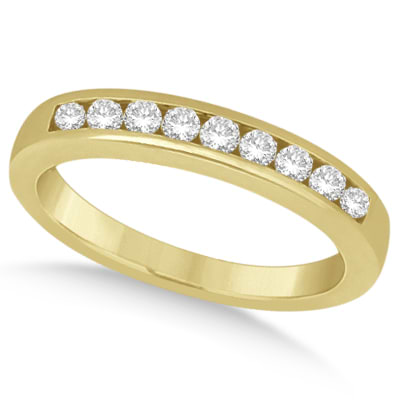 Channel Set Diamond  Wedding Ring Band 14k Yellow Gold (0.20ct)