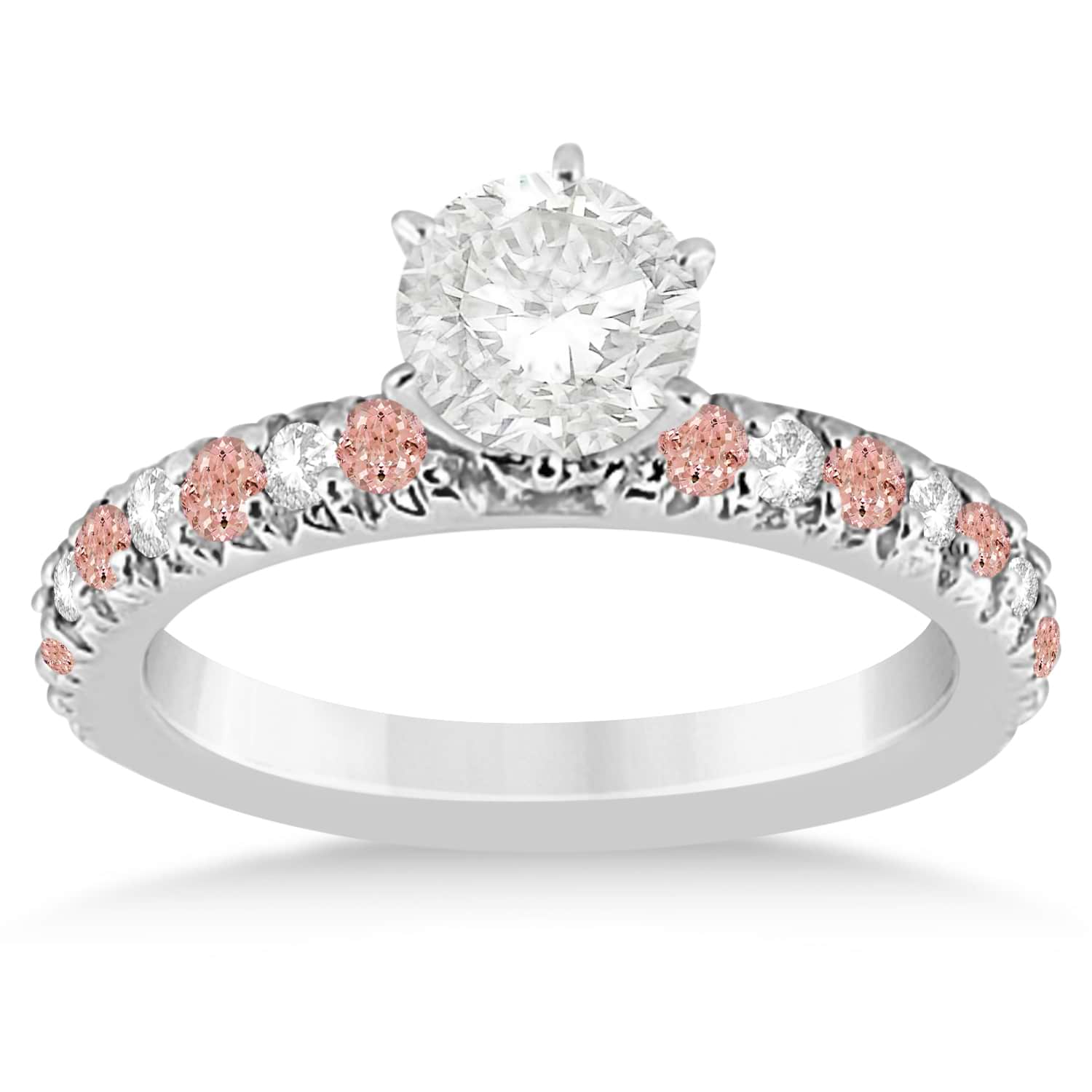 Morganite & Diamond Engagement Ring Setting Platinum 0.54ct