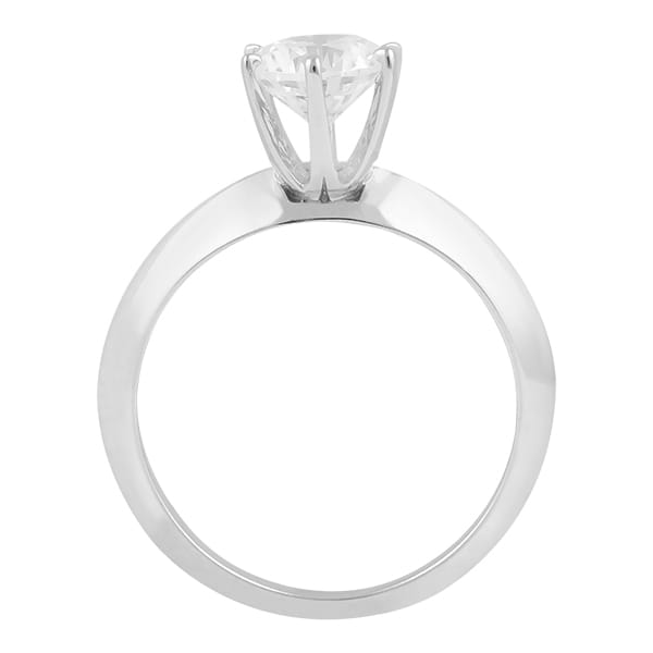 Knife Edge Six-Prong Solitaire Engagement Ring Setting 14k White Gold