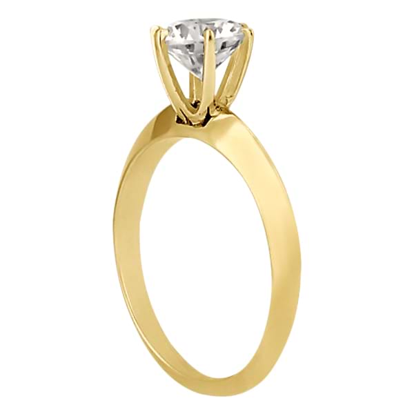 Knife Edge Six-Prong Solitaire Engagement Ring Setting 14k Yellow Gold