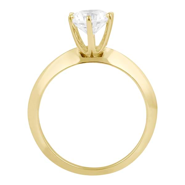 Knife Edge Six-Prong Solitaire Engagement Ring Setting 14k Yellow Gold