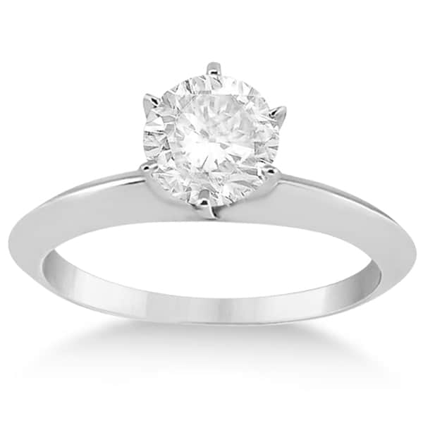 Knife Edge Six-Prong Solitaire Engagement Ring Setting Platinum