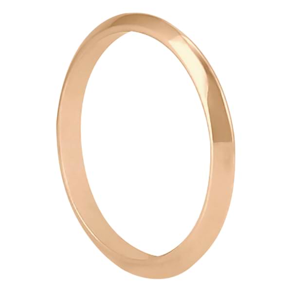 Women's Knife Edge Wedding Band Ring 14k Rose Gold (2.7 mm)