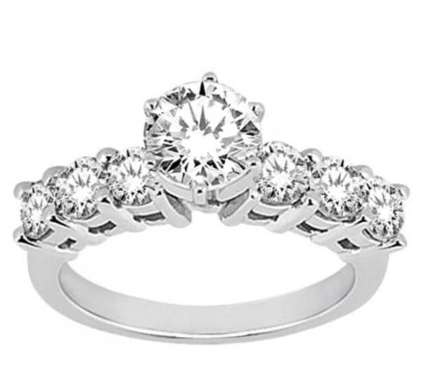 Seven-Stone Diamond Engagement Ring in 18k White Gold (0.30 ctw)