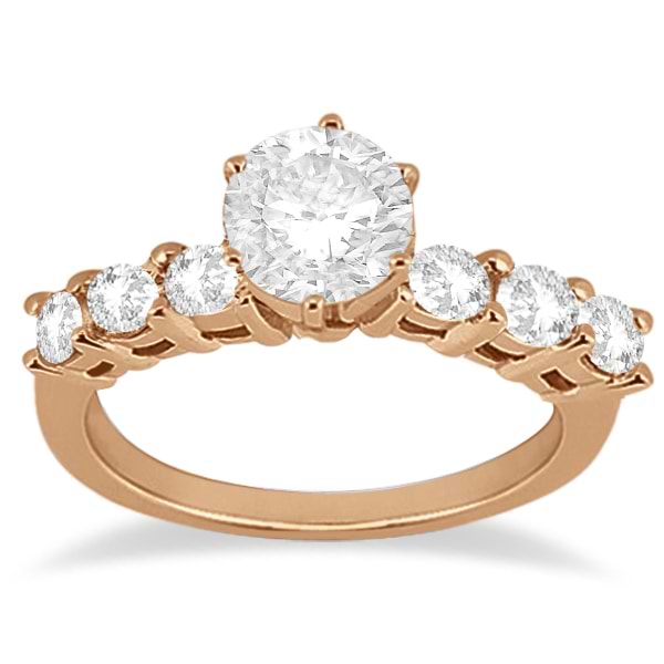 0.65ct Diamond Engagement Ring with Matching Engagement Band 14k Rose Gold