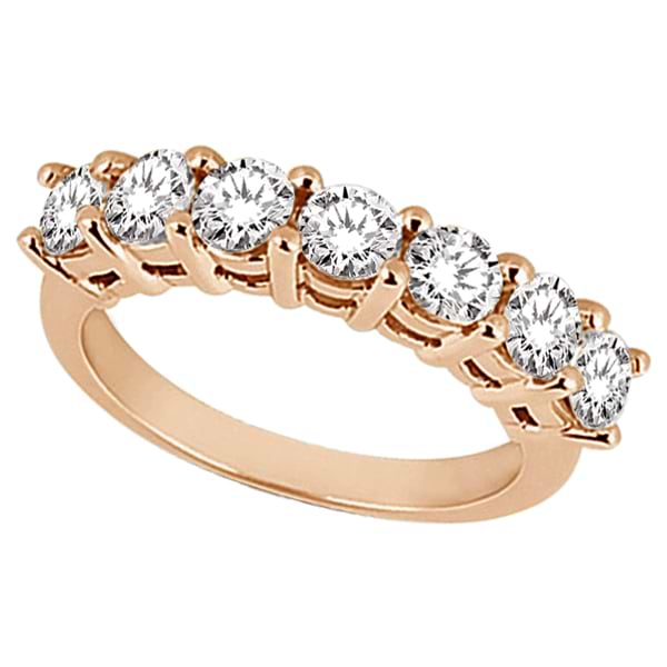 Semi-Eternity Diamond Wedding Band in 18k Rose Gold (0.35 ctw)