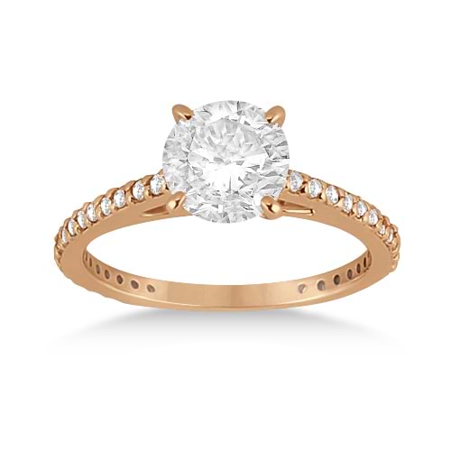 Petite Eternity Diamond Engagement Ring 18k Rose Gold (0.55ct)