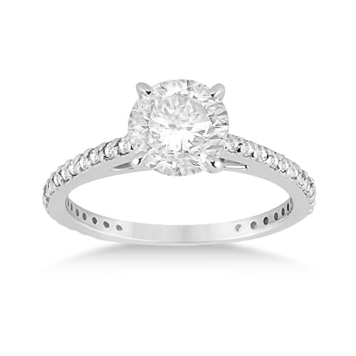Petite Eternity Diamond Engagement Ring Palladium (0.55ct)