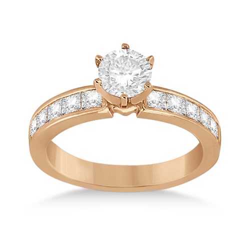 Channel Set Princess Diamond Engagement Ring 14k Rose Gold (0.50ct)