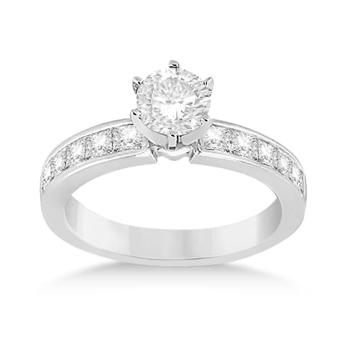 Channel Set Princess Cut Diamond Engagement Ring Platinum (0.50ct)