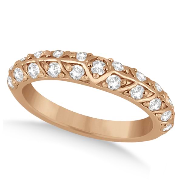 Unique Designer Diamond Wedding Ring in 14k Rose Gold (0.70ct)