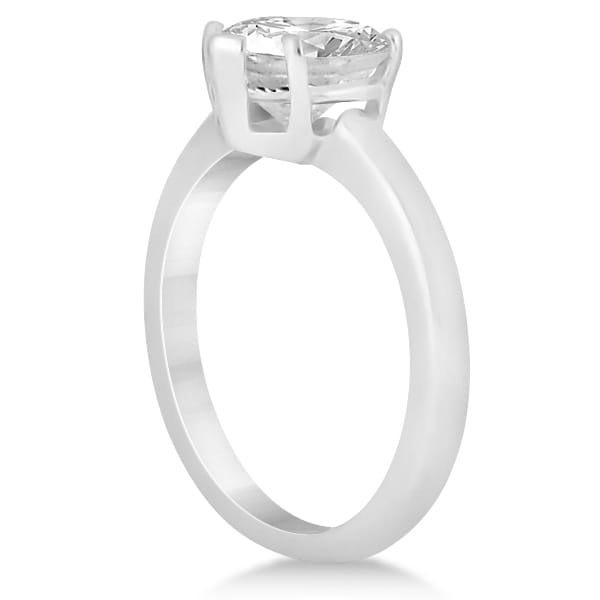 Heart Shaped Solitaire Diamond Engagement Ring Setting 14k White Gold