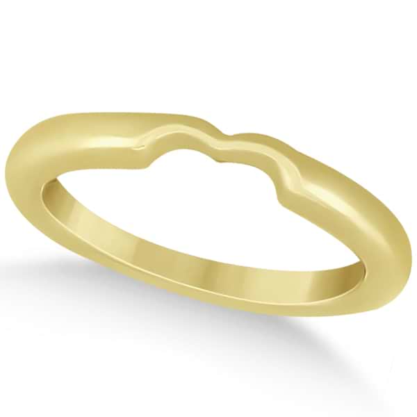 Matching Notched Wedding Band to Heart Shaped Ring in 14k Yellow Gold