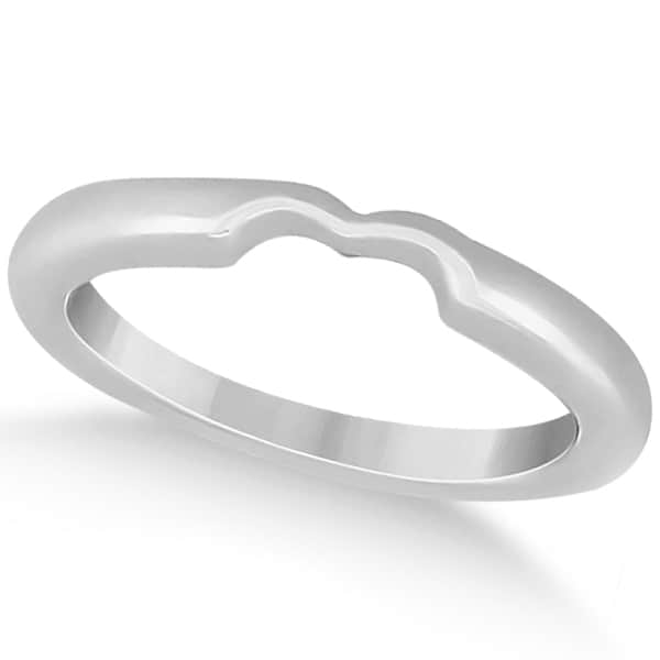 Matching Notched Wedding Band to Heart Shaped Ring in 18k White Gold