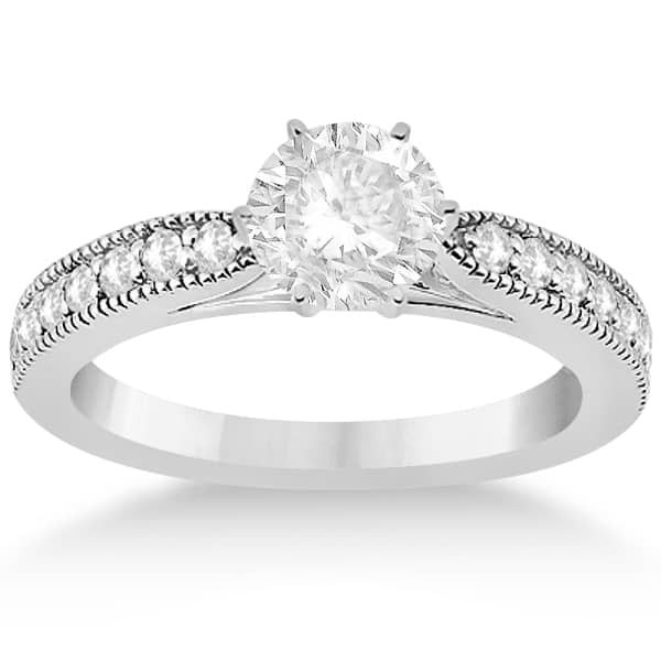 Cathedral Antique Style Engagement Ring in Palladium (0.28ct)