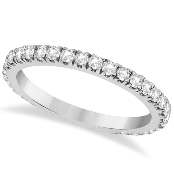 Round Diamond Eternity Wedding Ring 14K White Gold Diamond Band (0.58ct)