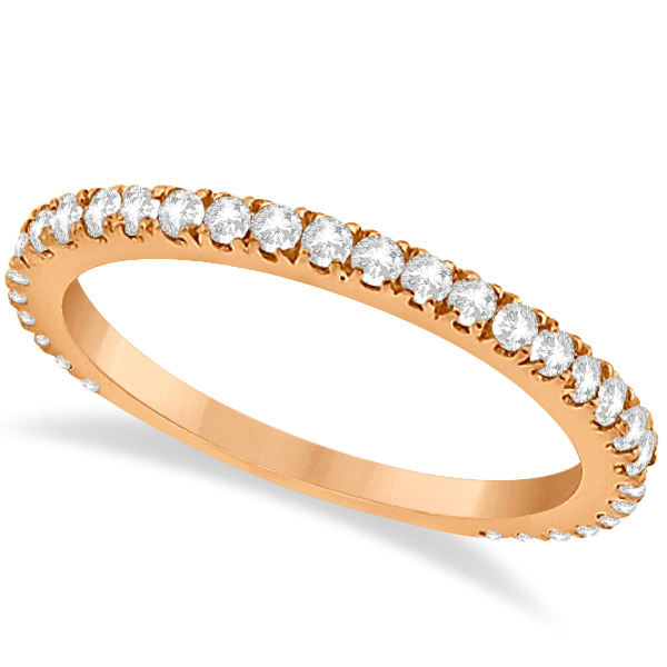Diamond Eternity Wedding Band for Women 14K Rose Gold Ring (0.47ct)