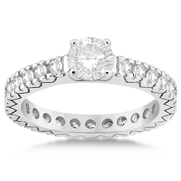 Eternity Diamond Engagement Ring Setting Women's 14K White Gold 0.40ct