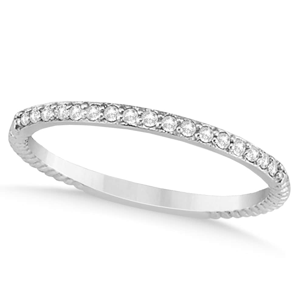 Diamond Accented Wedding Band 14k White Gold (0.13ct)