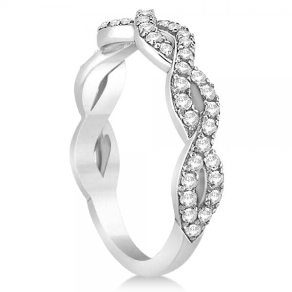 Diamond Twisted Infinity Ring Wedding Band Palladium (0.55ct)