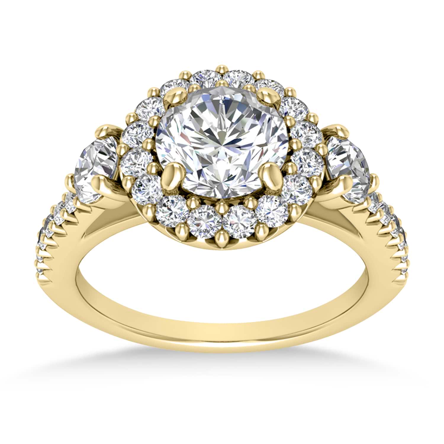 Diamond Fancy Halo Engagement Ring 18k Yellow Gold (0.68ct)