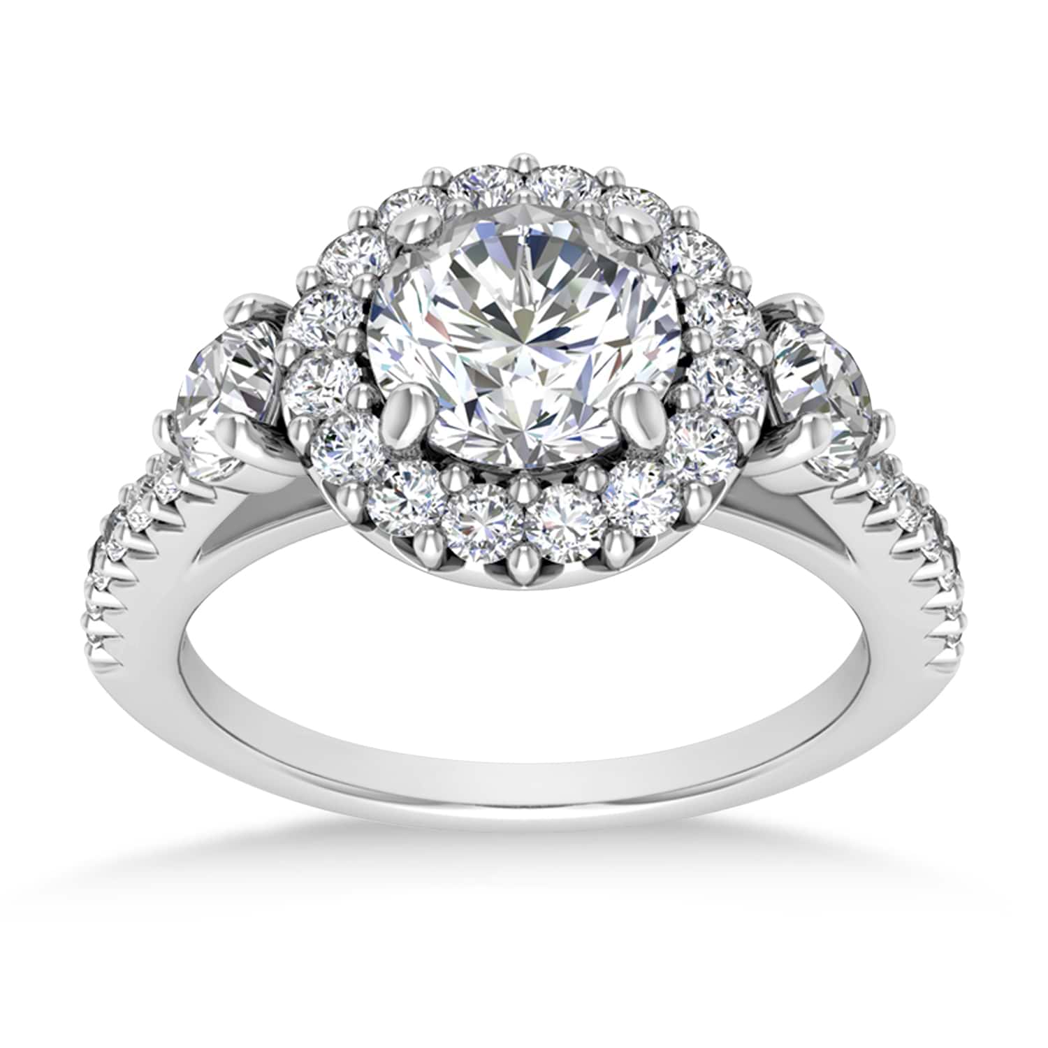 Diamond Fancy Halo Engagement Ring Platinum (0.68ct)