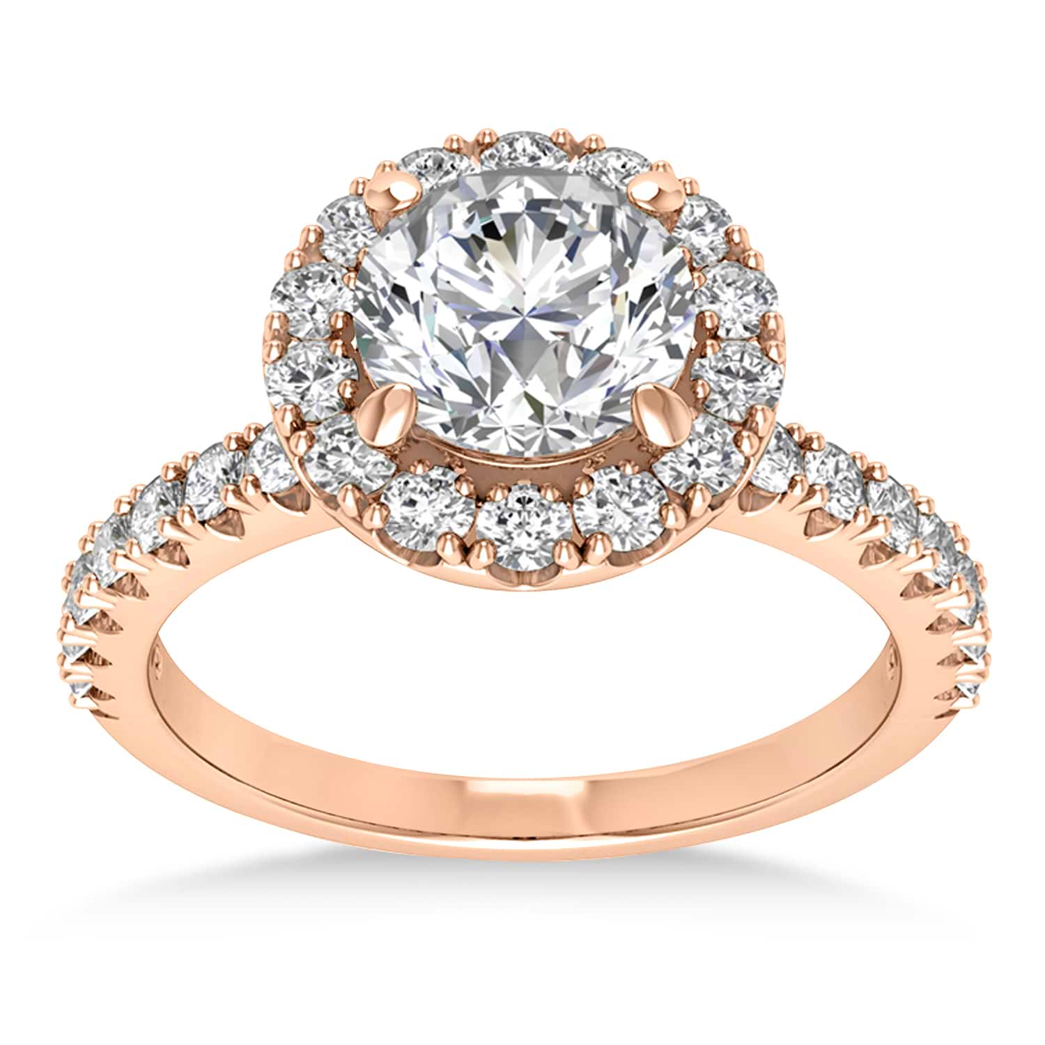 Diamond Accented Halo Bridal Set 14k Rose Gold (0.97ct)