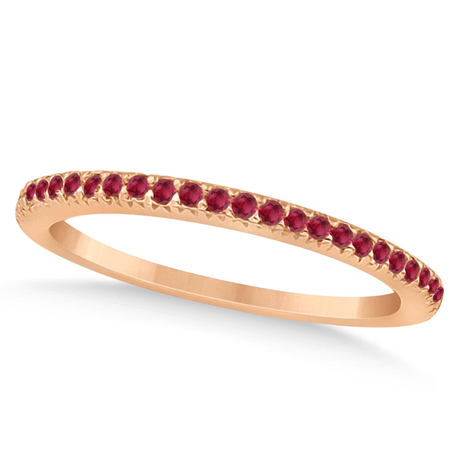 Ruby Accented Wedding Band 18k Rose Gold 0.21ct