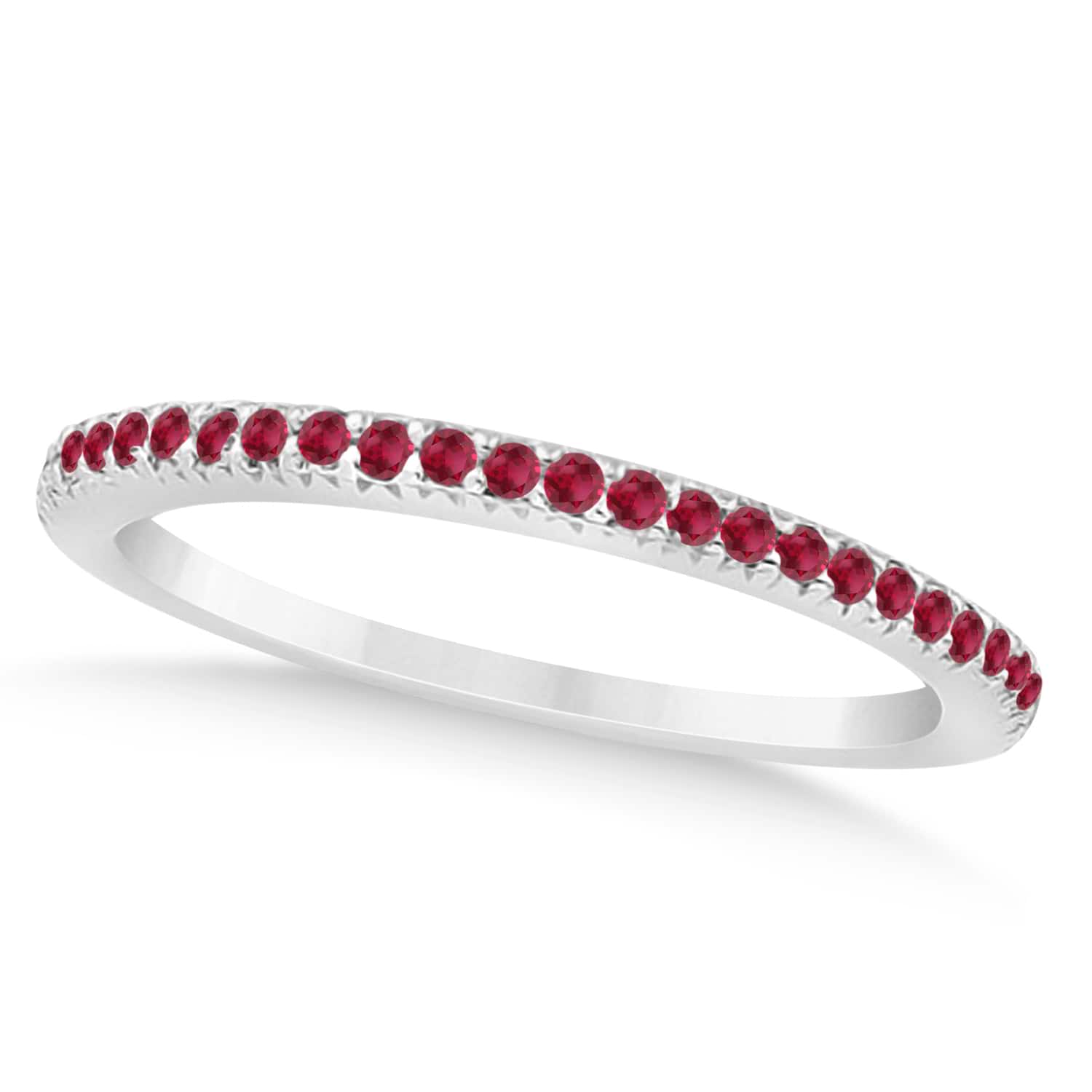 Ruby Accented Wedding Band 18k White Gold 0.21ct