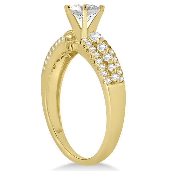 Three-Row Prong-Set Diamond Engagement Ring 14k Yellow Gold (0.37ct)