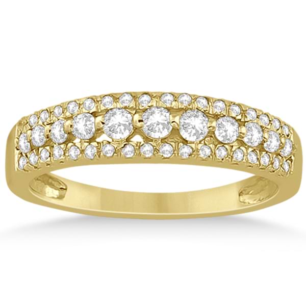 Three-Row Prong-Set Diamond Bridal Set in 14k Yellow Gold (0.80ct)