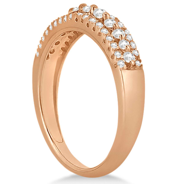 Three-Row Prong-Set Diamond Bridal Set in 18k Rose Gold (0.80ct)