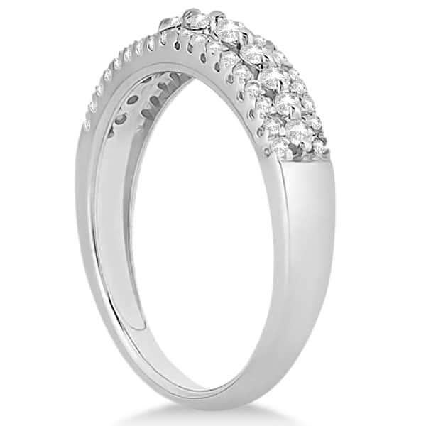 Three-Row Prong-Set Diamond Bridal Set in Palladium (0.80ct)