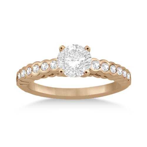 Cathedral Bezel Diamond Engagement Ring 14k Rose Gold (0.40ct)