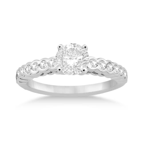 Cathedral Bezel Diamond Engagement Ring 14k White Gold (0.40ct)