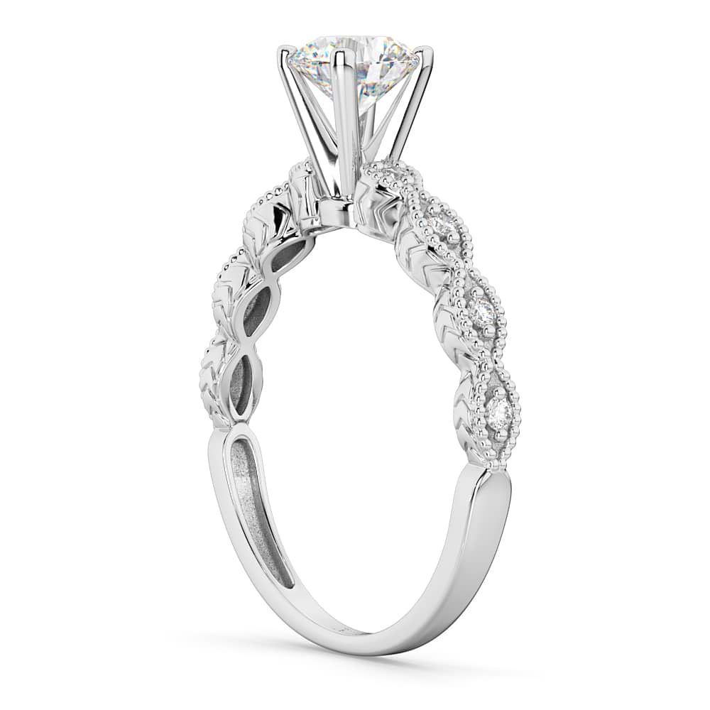 Petite Marquise Diamond Engagement Ring 14k White Gold (0.10ct)