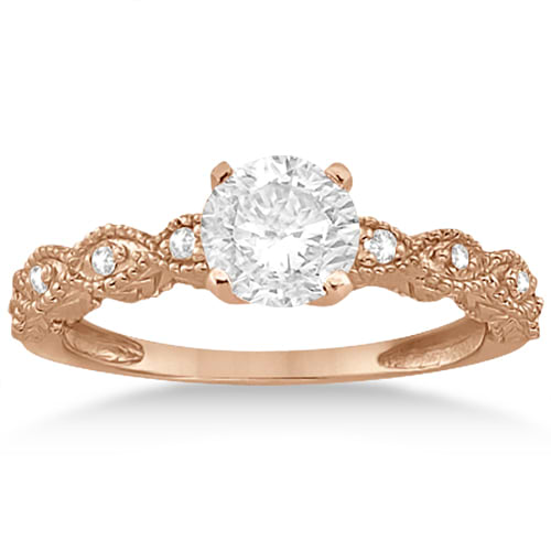 Antique Diamond Engagement Ring Set 18k Rose Gold (0.20ct)