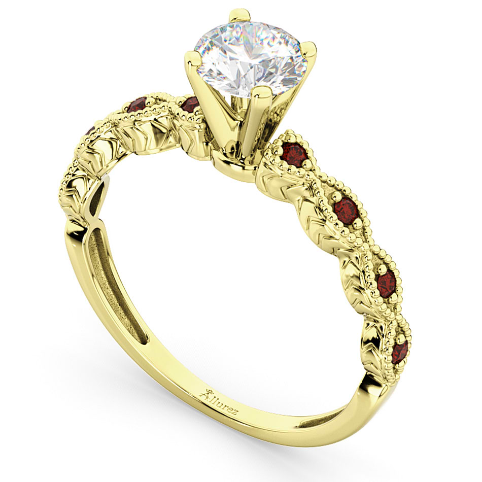 Vintage Marquise Garnet Engagement Ring 14k Yellow Gold (0.18ct)