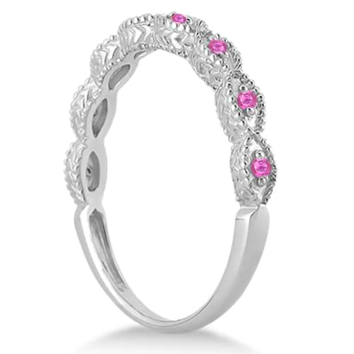 Antique Marquise Pink Sapphire Wedding Ring Palladium (0.18ct)