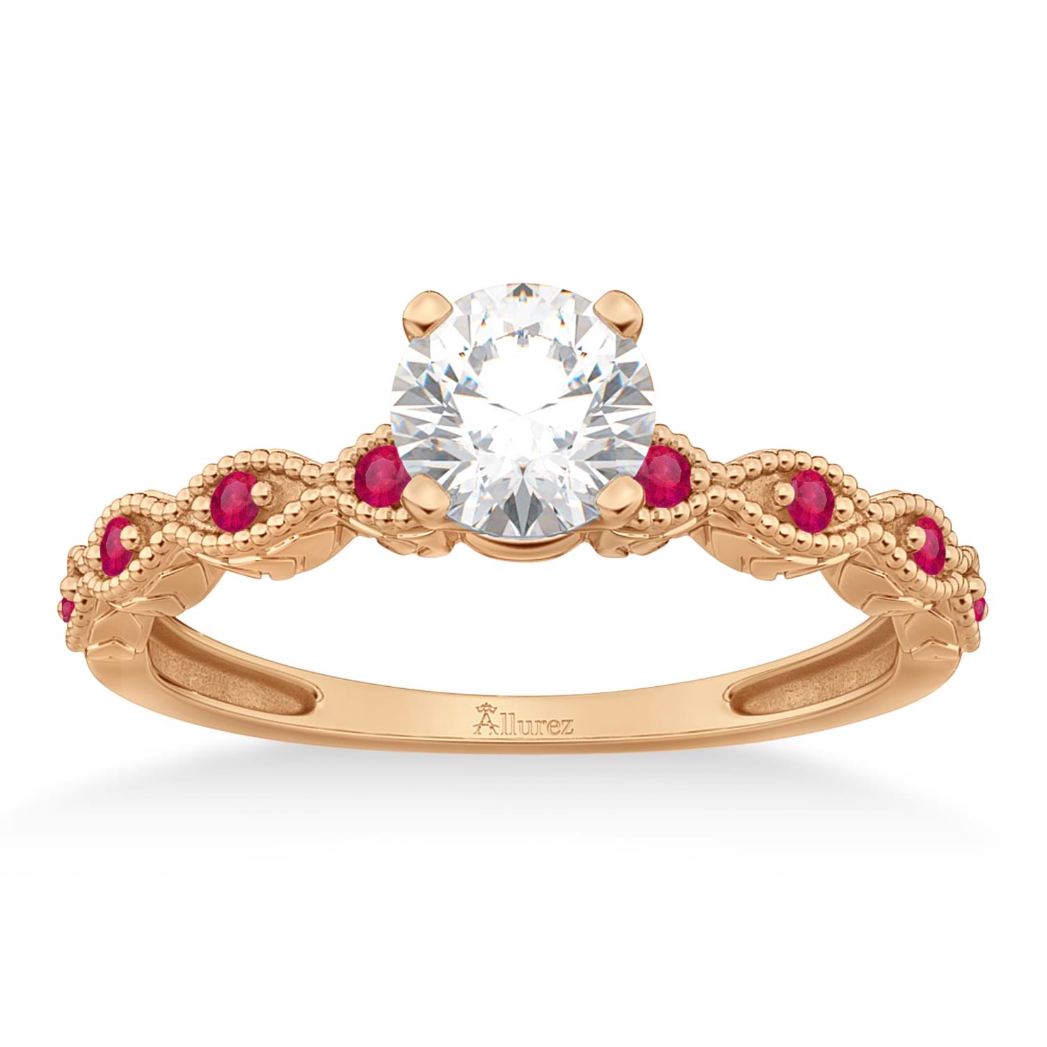 Vintage Marquise Ruby Engagement Ring 18k Rose Gold (0.18ct)
