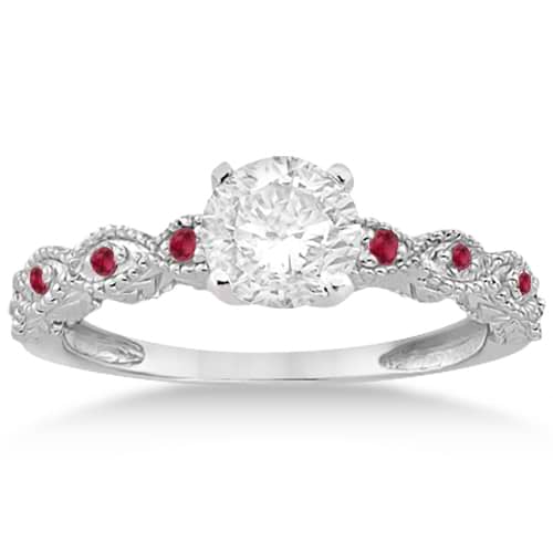 Vintage Marquise Ruby Engagement Ring Palladium (0.18ct)