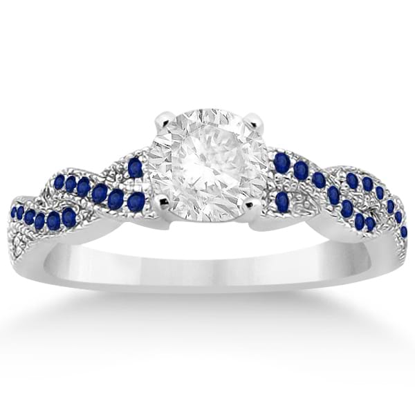 Infinity Twisted Blue Sapphire Engagement Ring in Palladium (0.25ct)
