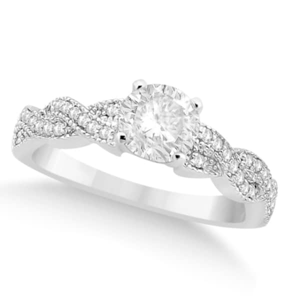 Infinity Twisted Diamond Engagement Ring in Platinum (0.25ct)